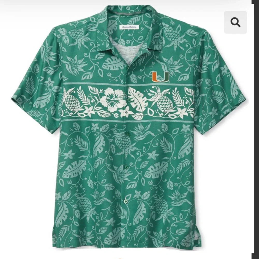 Tommy Bahama University of Miami Pina Piazzo Camp Shirt - Picture 1 of 7